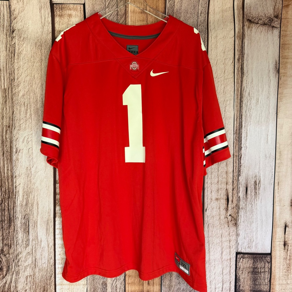 Nike Ohio State Buckeyes #1 Dri-Fit Jersey Red Football‎ Fan Gear OSU Size 3XL